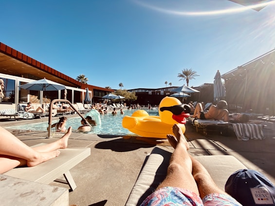 man and woman near pool