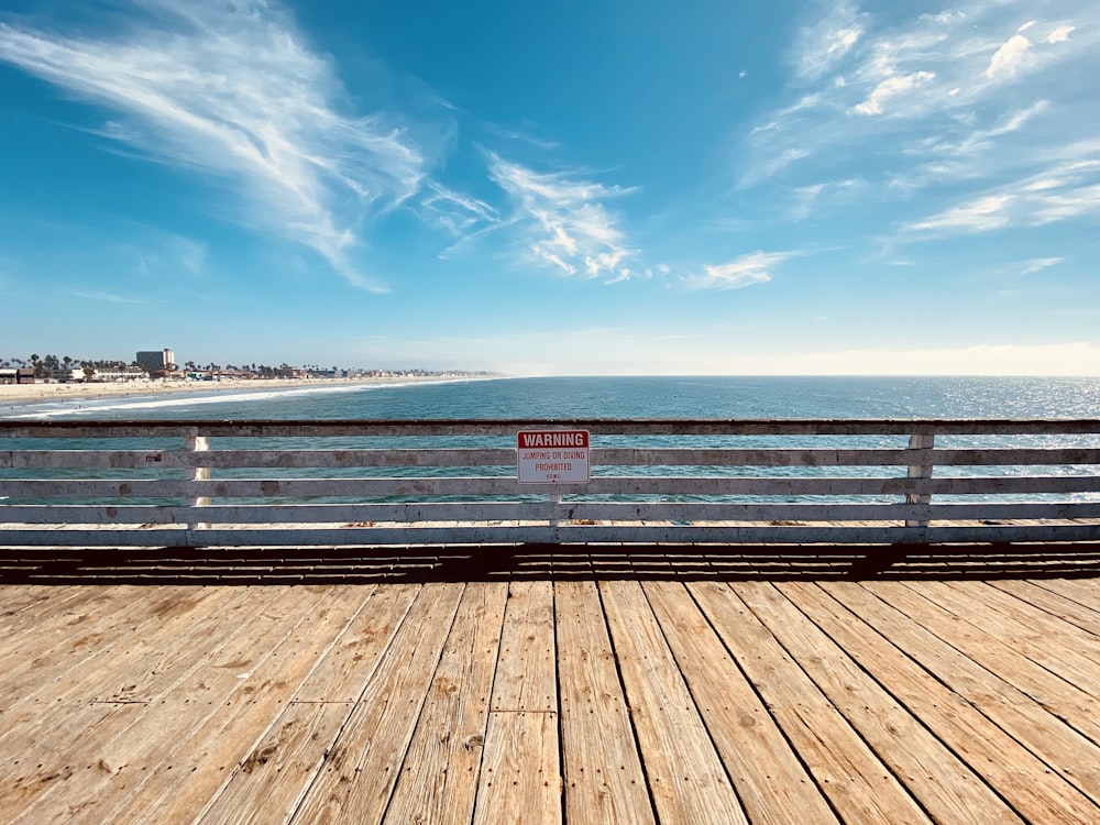 beige wooden dock near ocean