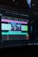 turned on flat screen monitor