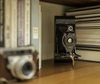 shallow focus photo of vintage black camera