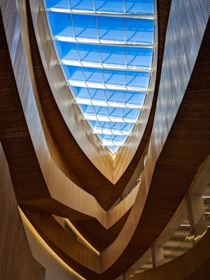 a large building with a skylight above it