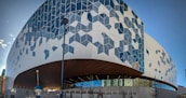 view photography of white and blue building