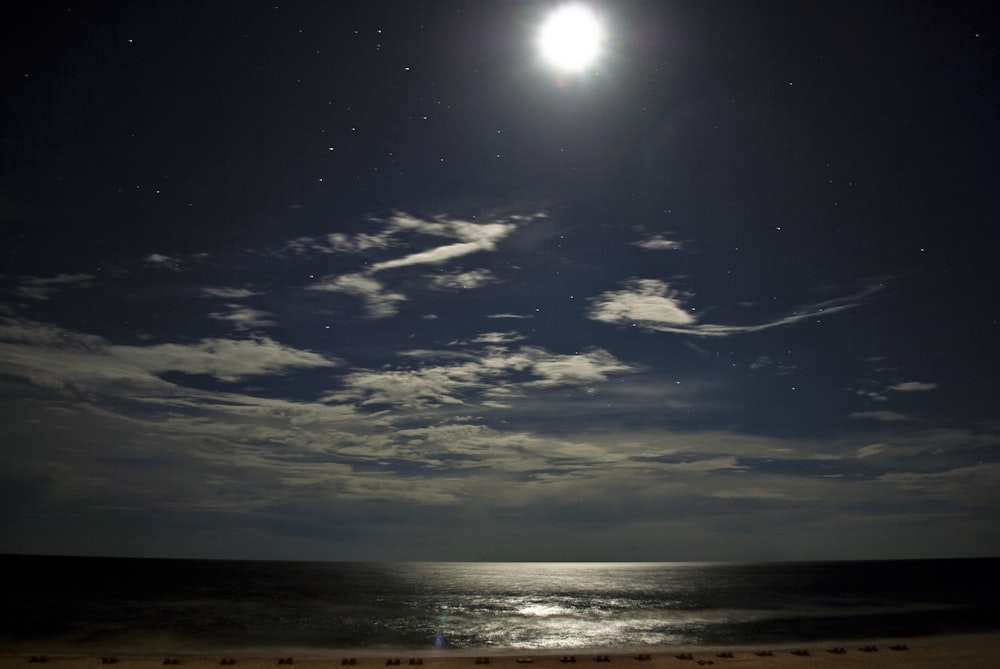 calm ocean at night