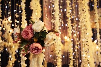 pink and white rose flowers
