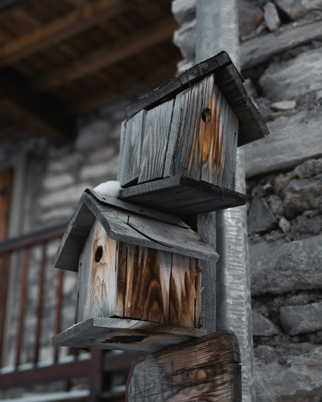 brown wooden bird house