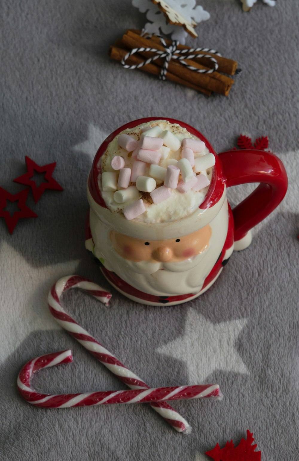 red and white Santa Claus ceramic mug