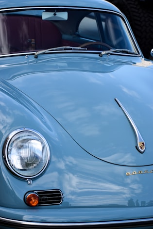 blue Volkswagen Beetle