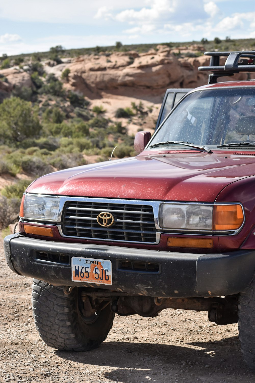 red Toyota vehicle