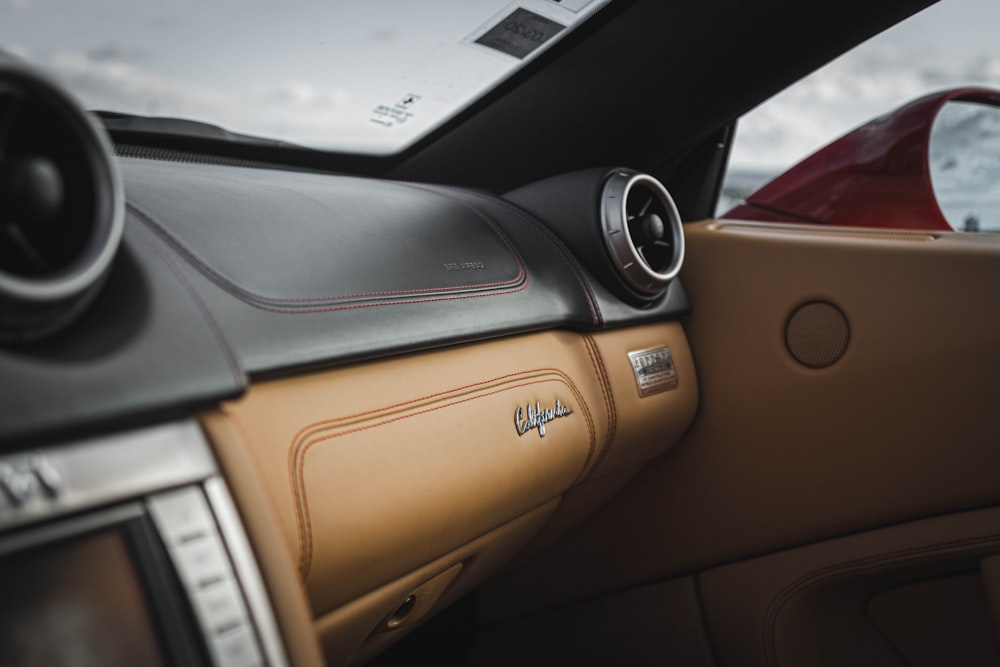 brown and black vehicle dashboard