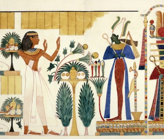 multicolored Egyptian painting