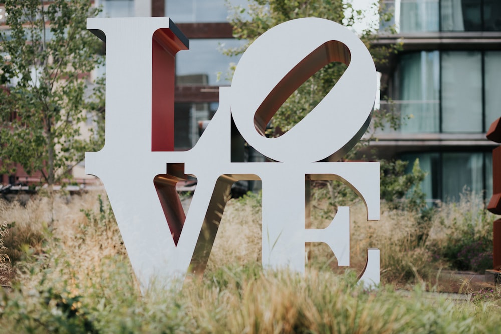 white Love freestanding letter