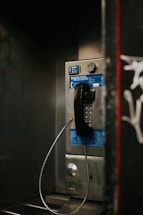 black corded telephone