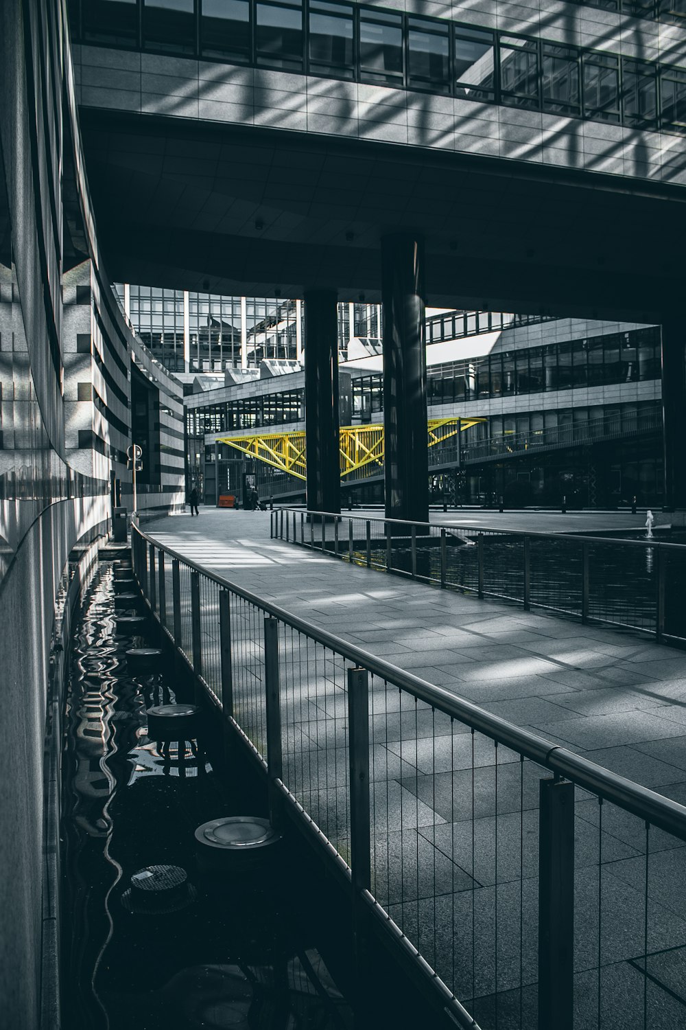 greyscale photography of concrete building