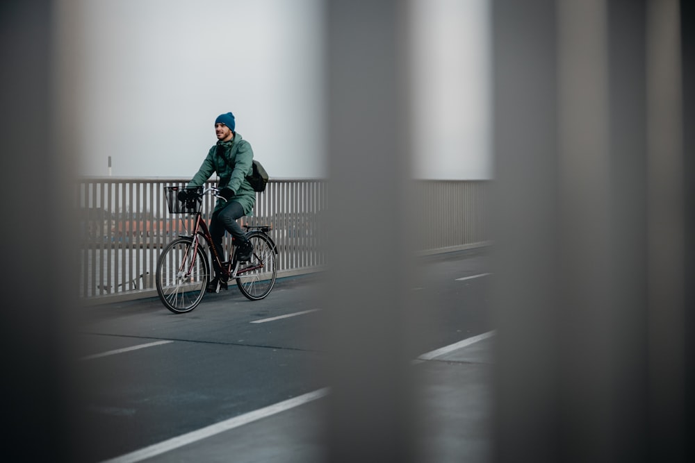 man riding bicycle