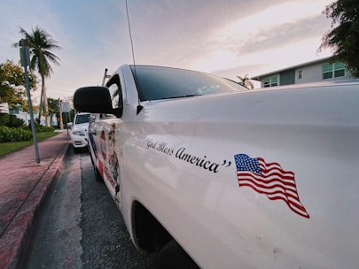 white classic car