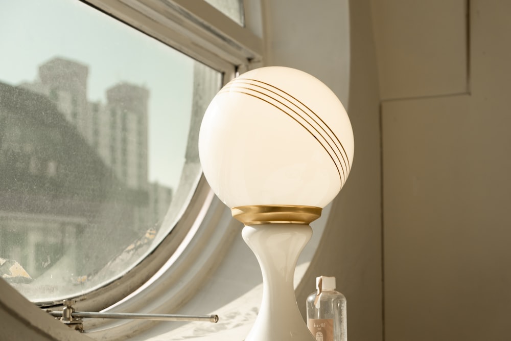 white and yellow pillar LED lamp