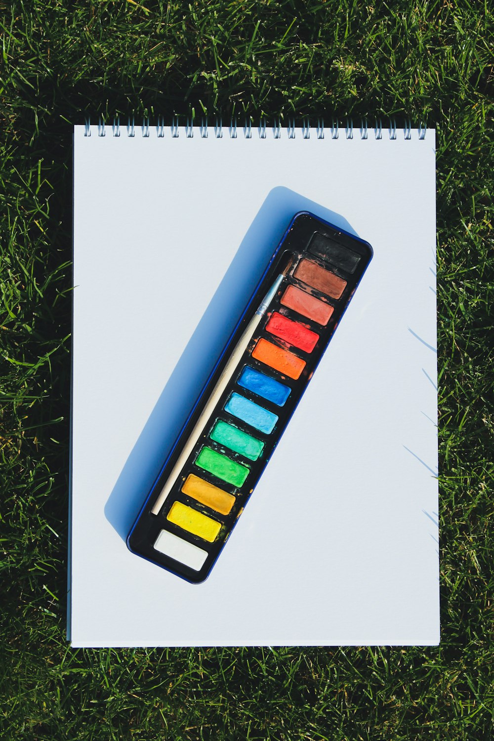 water paint set on painting book