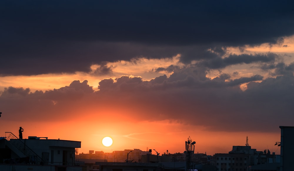 silhouette photography of house during golden hour