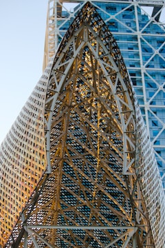 gold and gray metal structure
