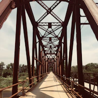brown metal bridge