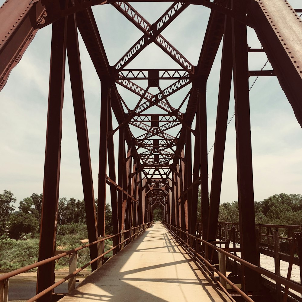 brown metal bridge