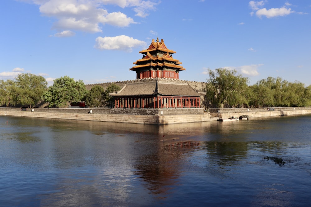 brown pagoda house photograph