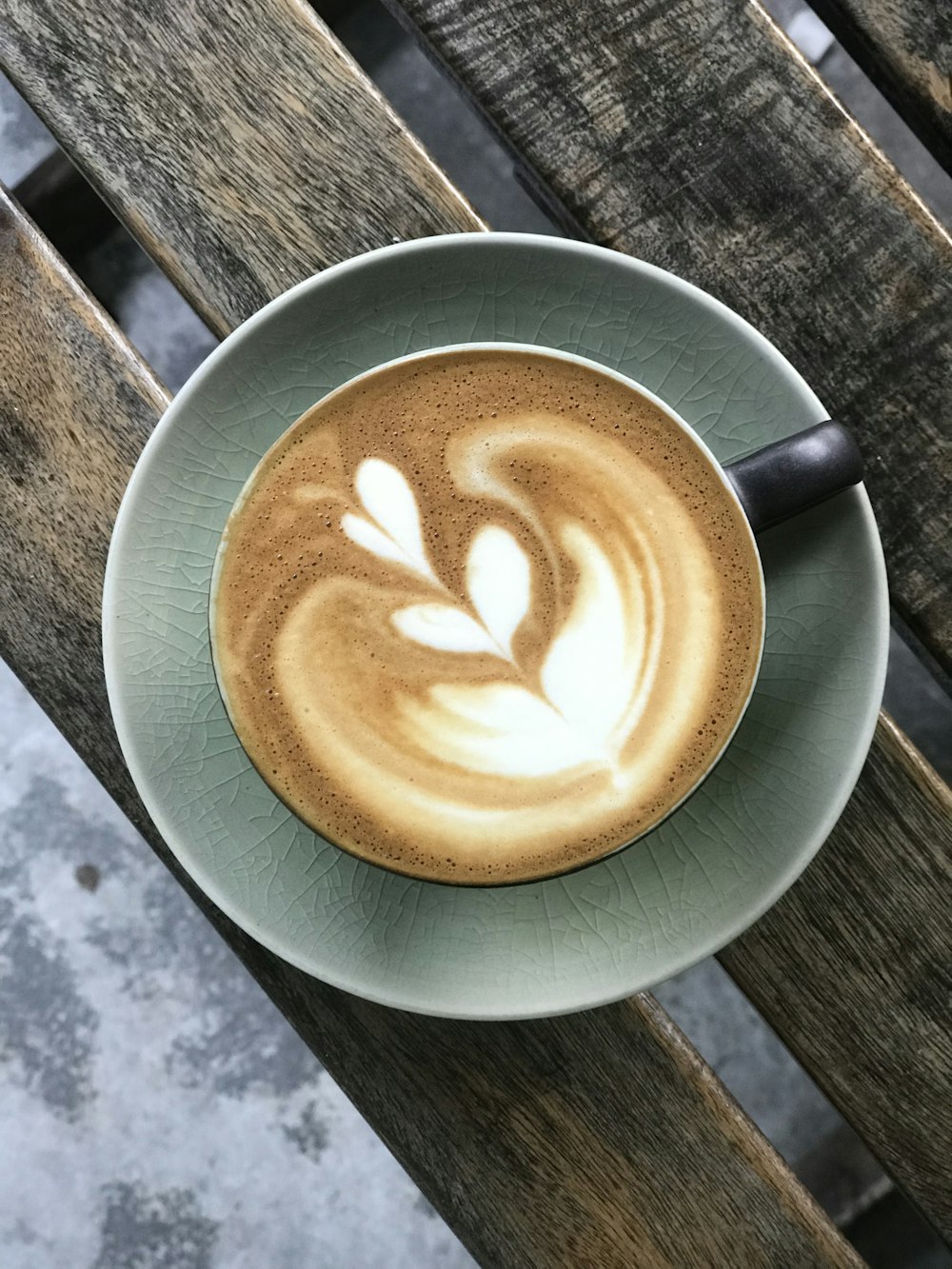 black mug filled with coffee