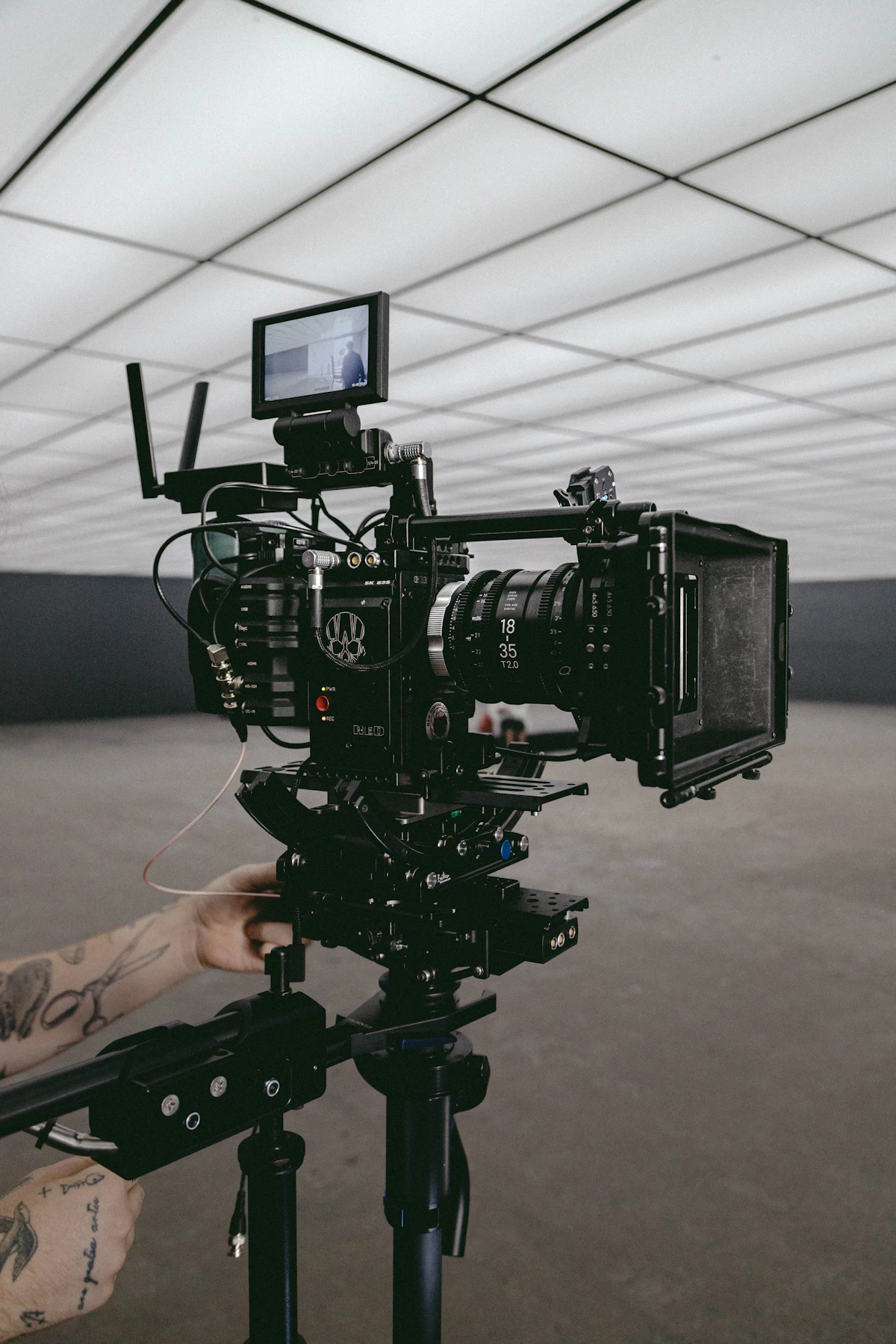 Professional cinema camera used for video production