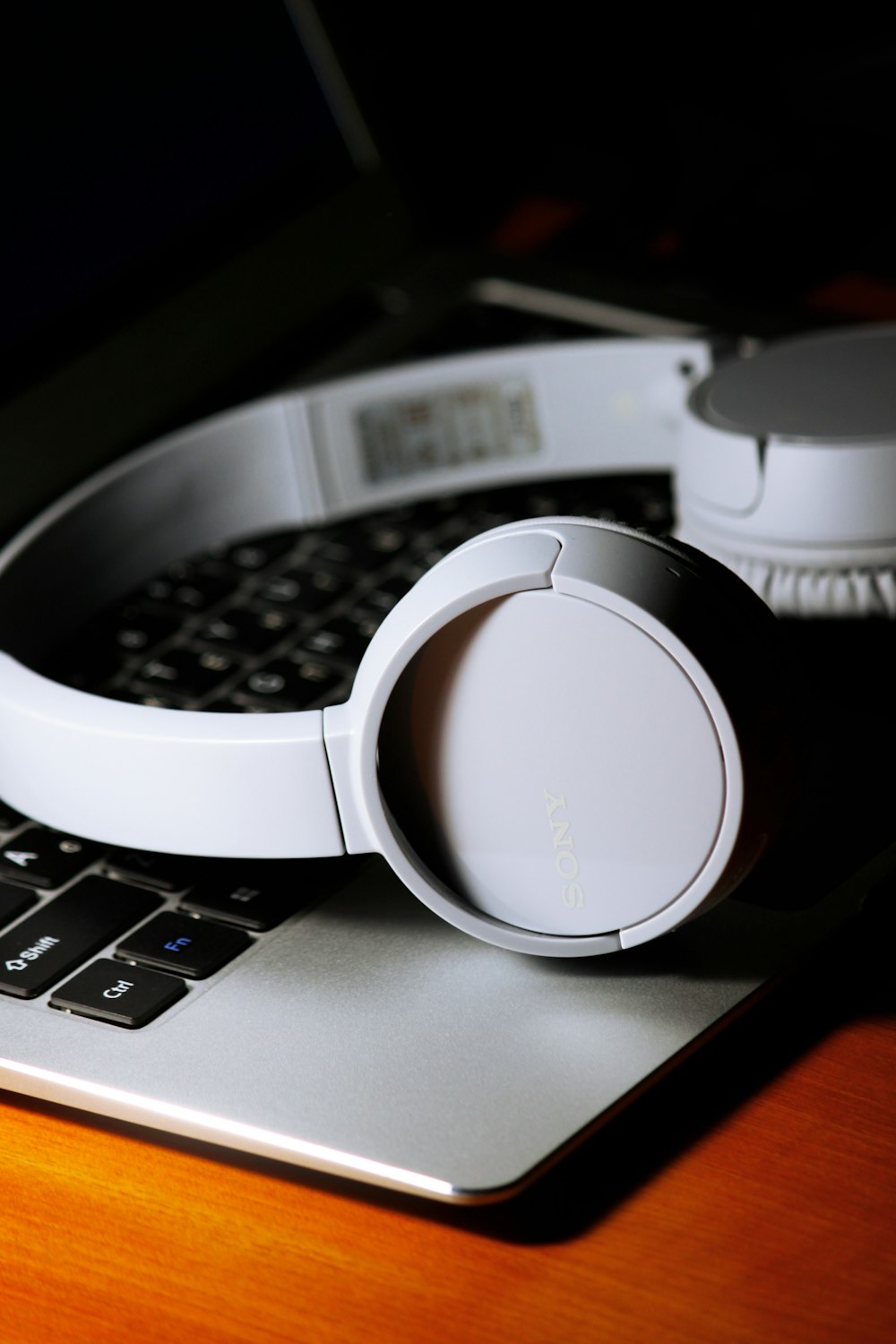 white wireless headset