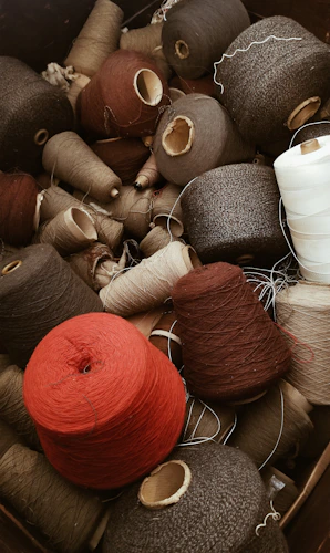 Close-up of soft wool fibre being prepared for spinning
