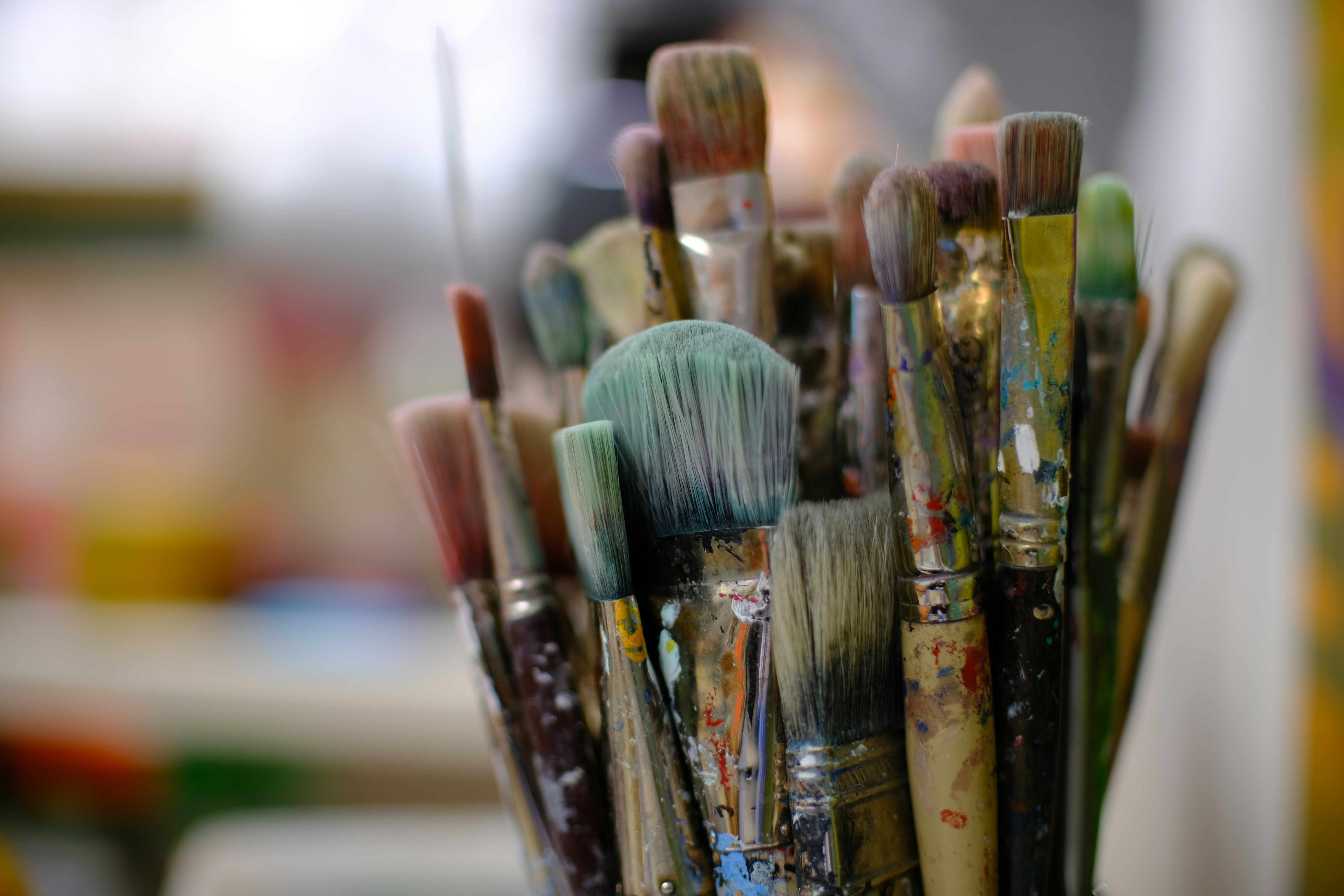 photograph of paintbrushes