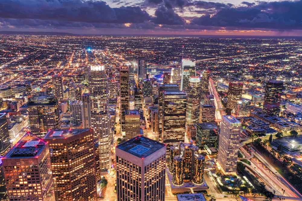 aerial photography of high-rise buildings