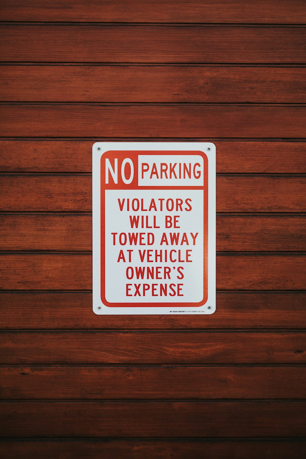 No Parking signage