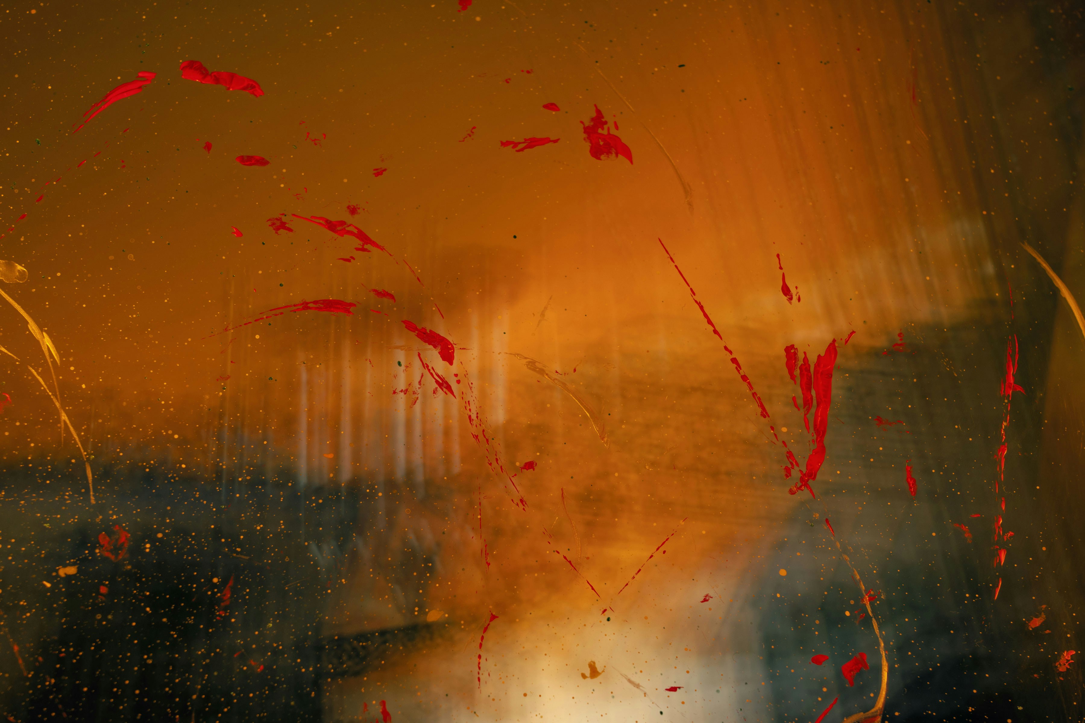 red and orange abstract art