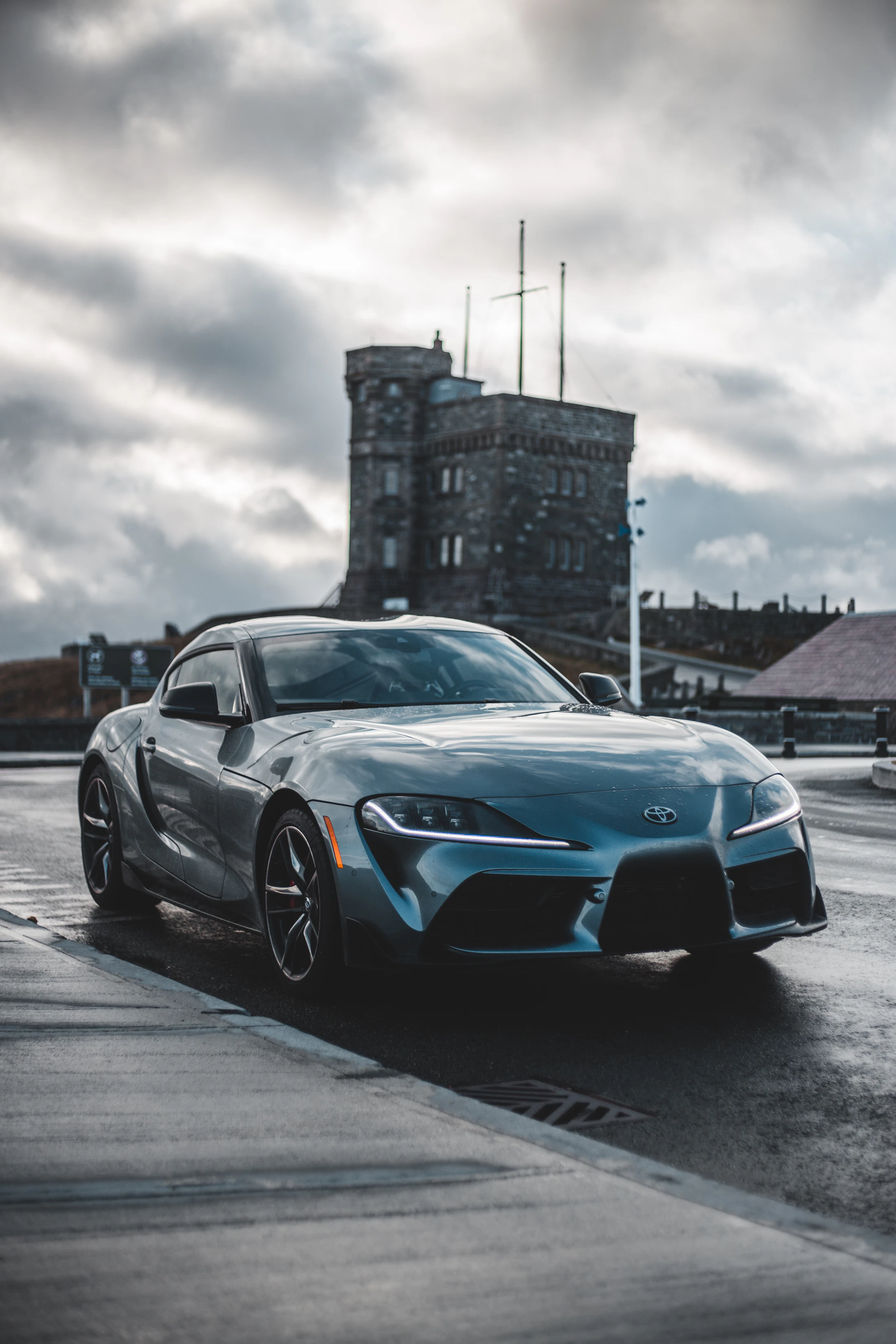 Toyota Supra in grayscale