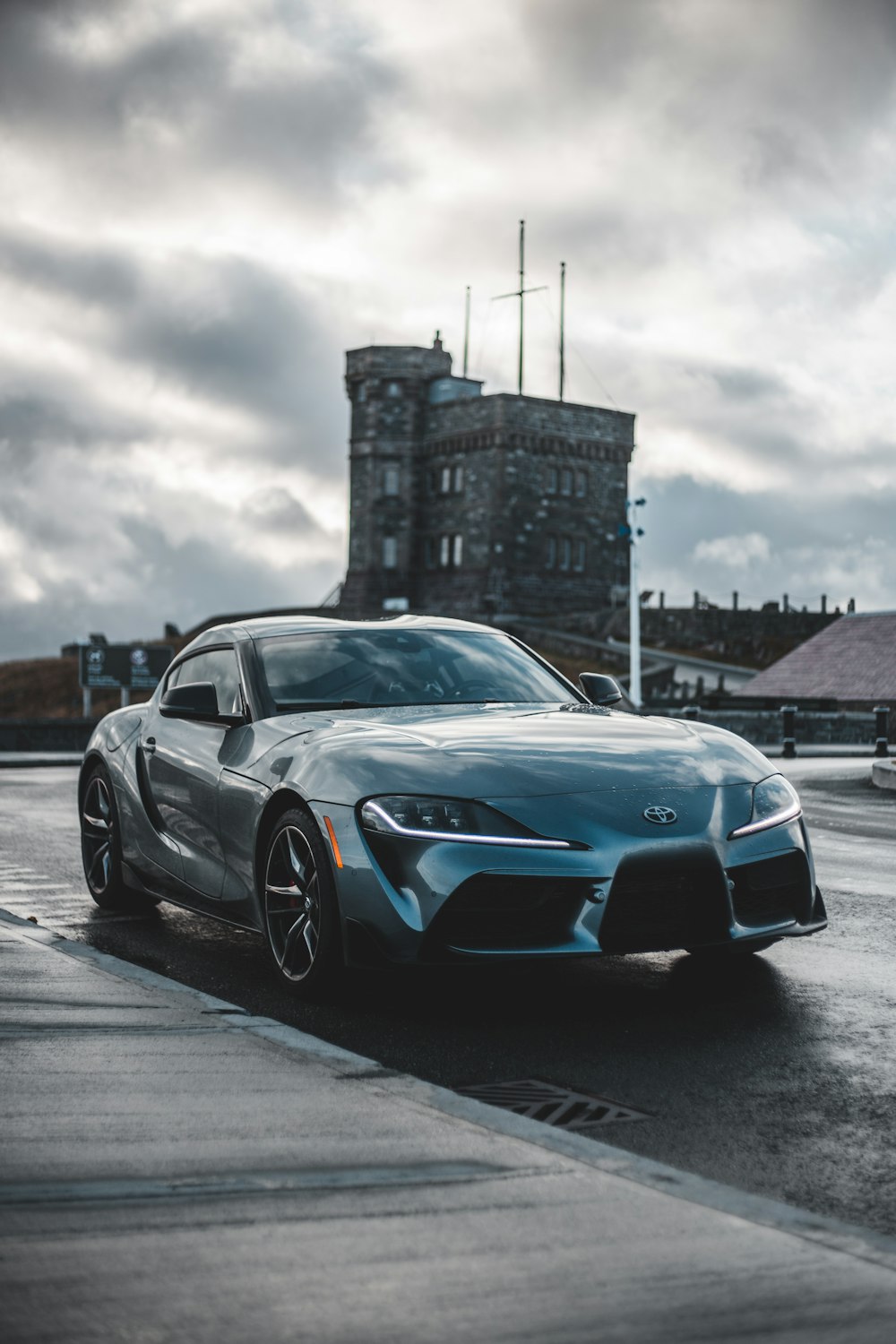 grayscale photography of Toyota Supra