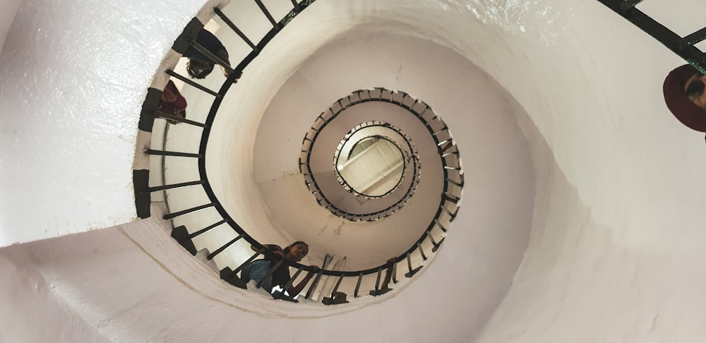 people walking on staircase