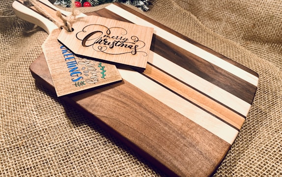 brown and white wooden chopping board