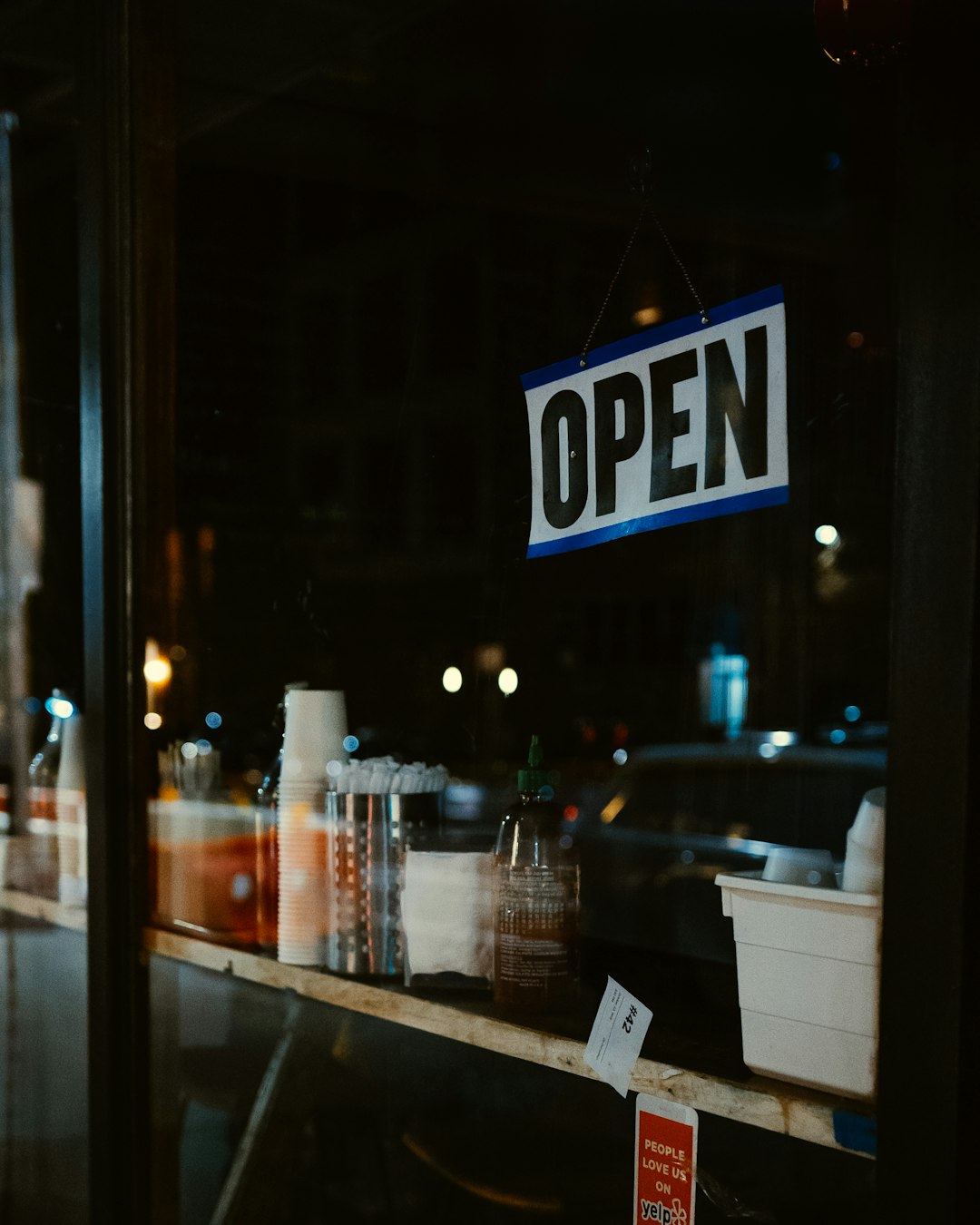 store Open signage