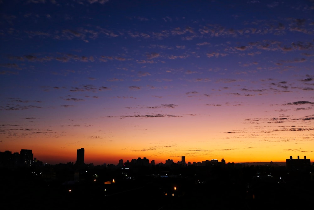 silhouette photo of city