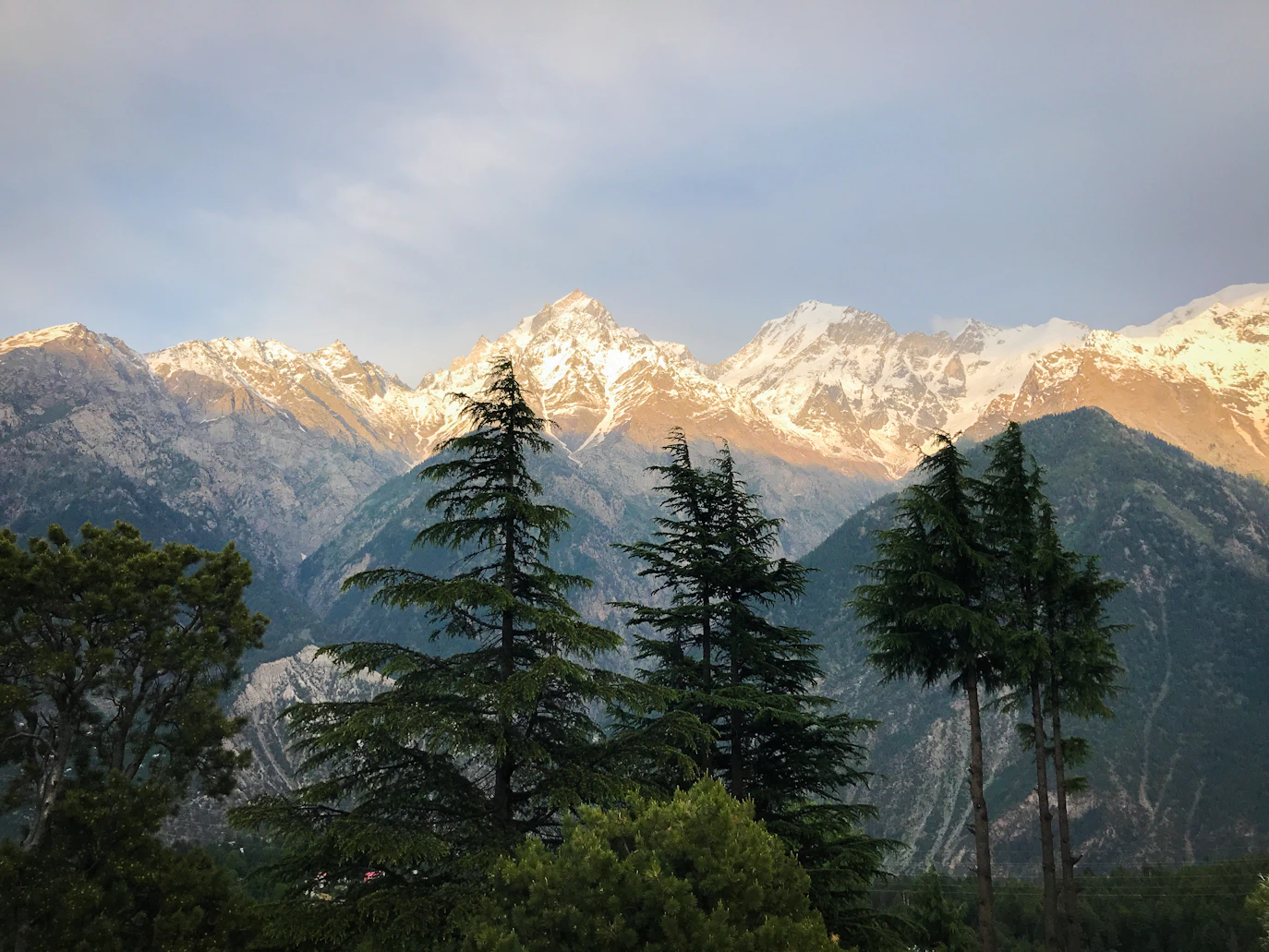 Kinnaur Valley Kalpa Snow Peaks View