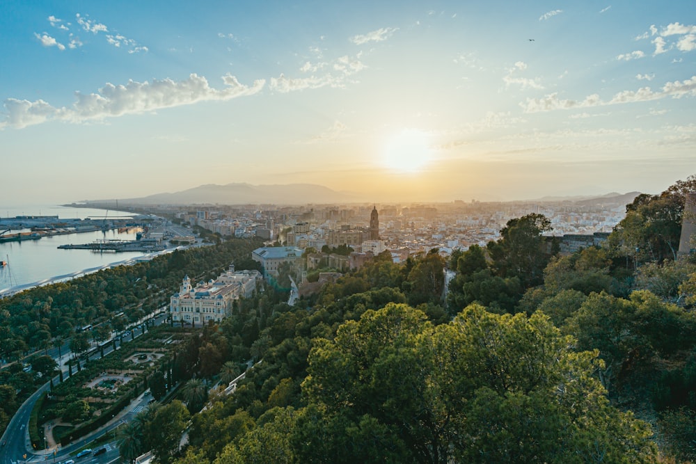 high angle photo of city