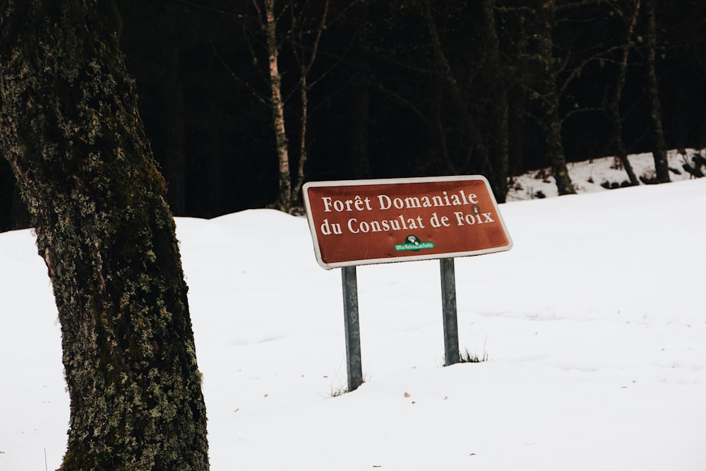 sign on snow