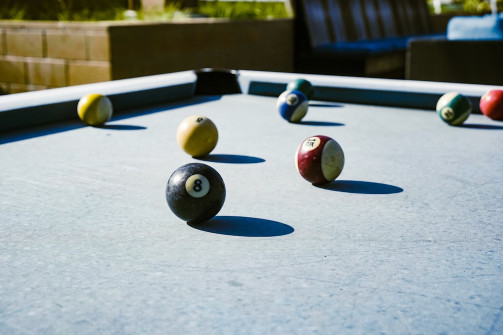 assorted-color billiard balls