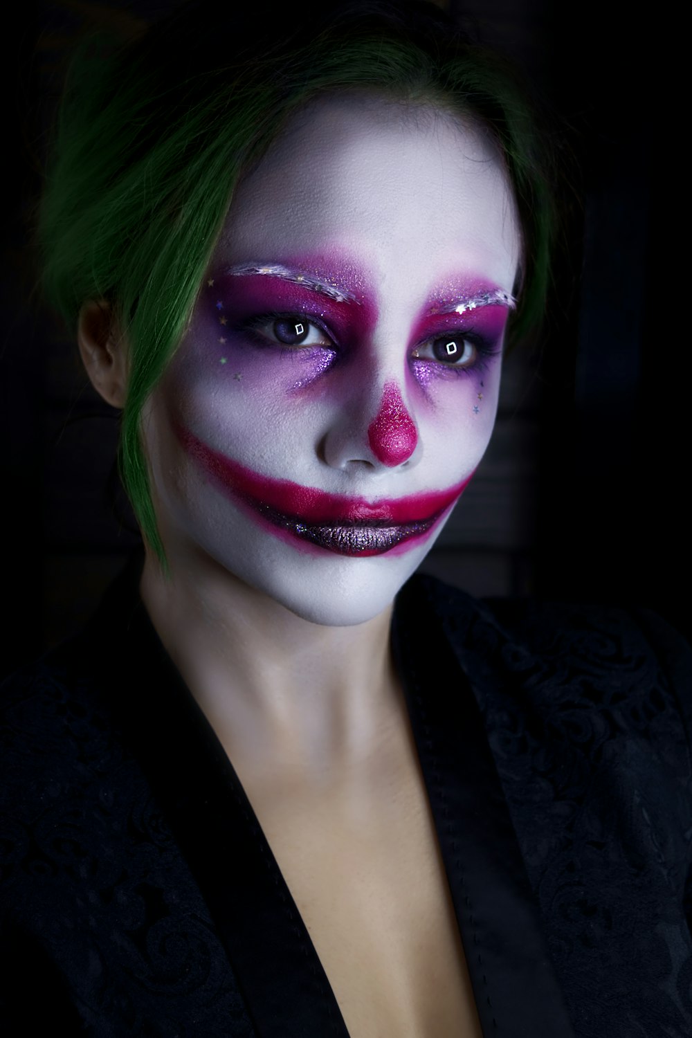 woman wearing halloween makeup