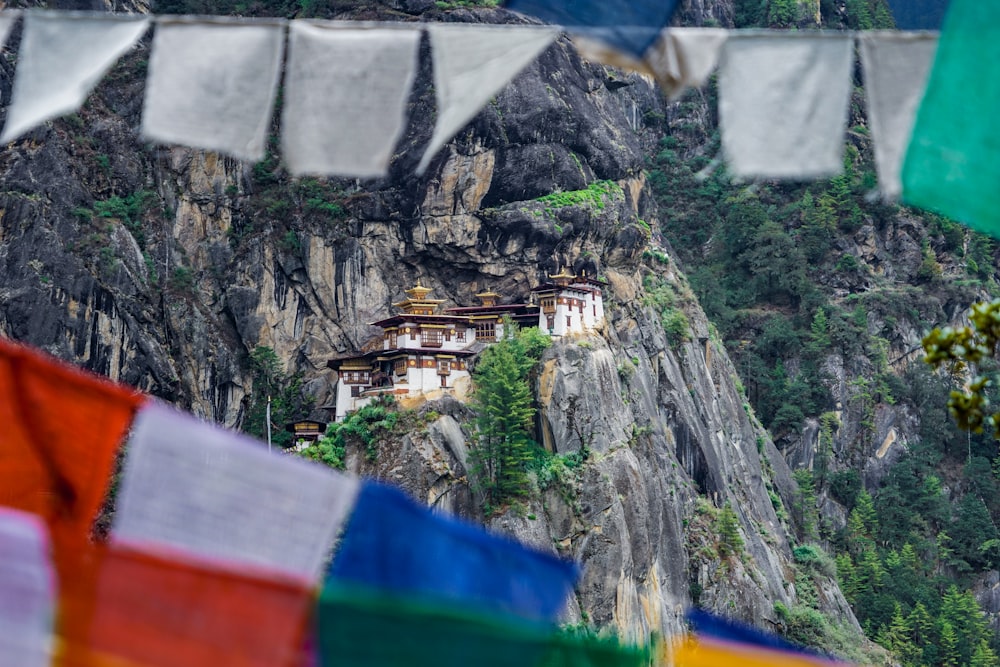 houses on gray cliff during daytime