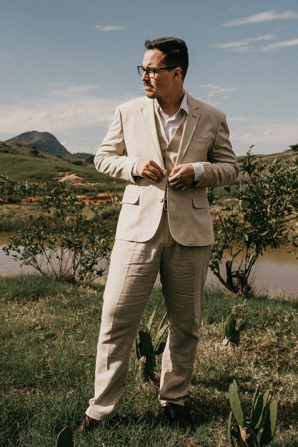 man standing near tree