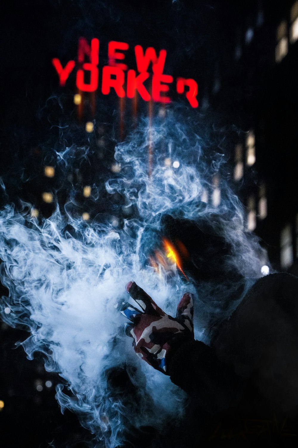 view photography of man doing smoke