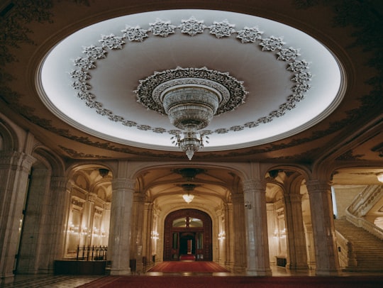 chandelier inside building in Hanu' Berarilor Casa Soare Romania