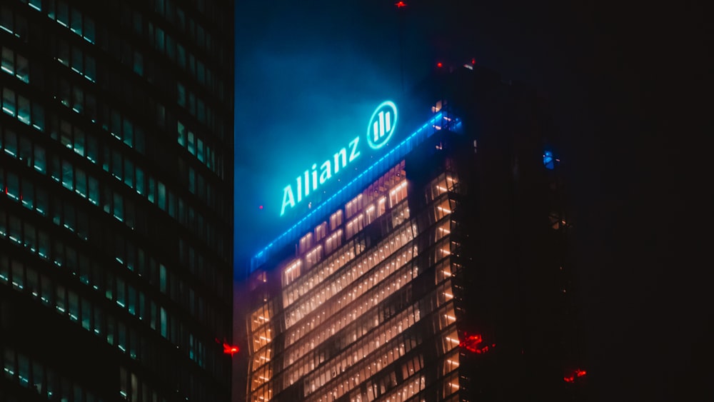Allianz building during night